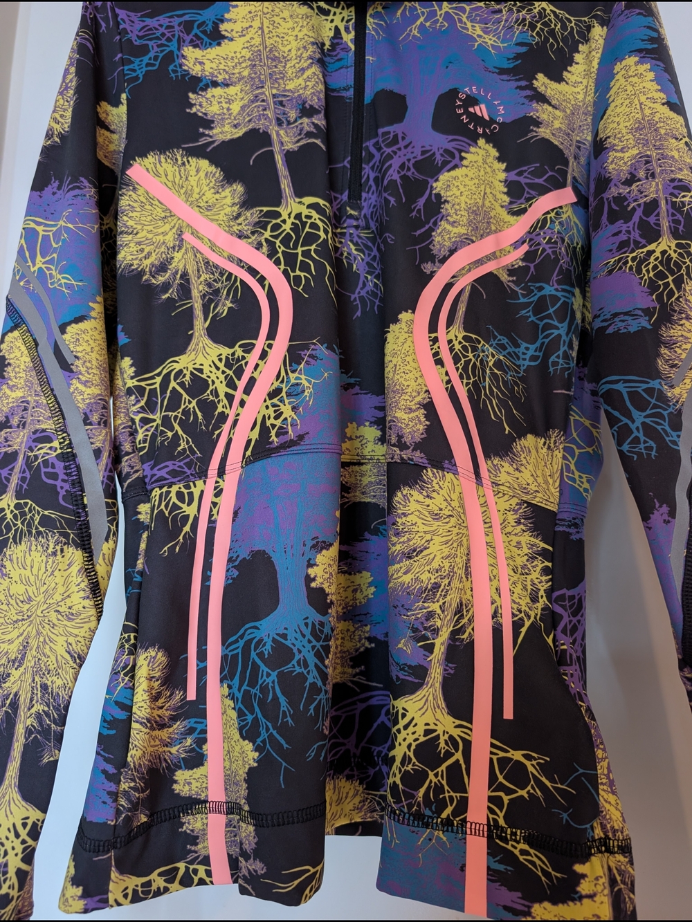 Adidas by Stella McCartney Black Multicolor Tree-Print Zip Hoodie - Picture 8 of 9